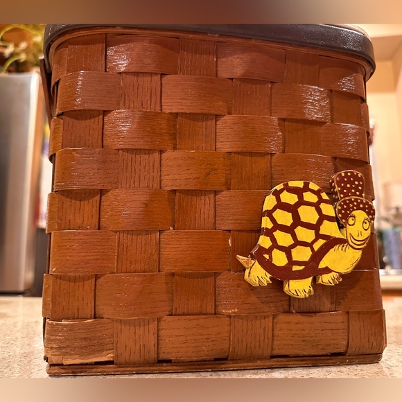 Vintage 1960's 70's Boho Chic Hand Painted & Decorated Lined Basket/Tote. - Picture 5 of 14